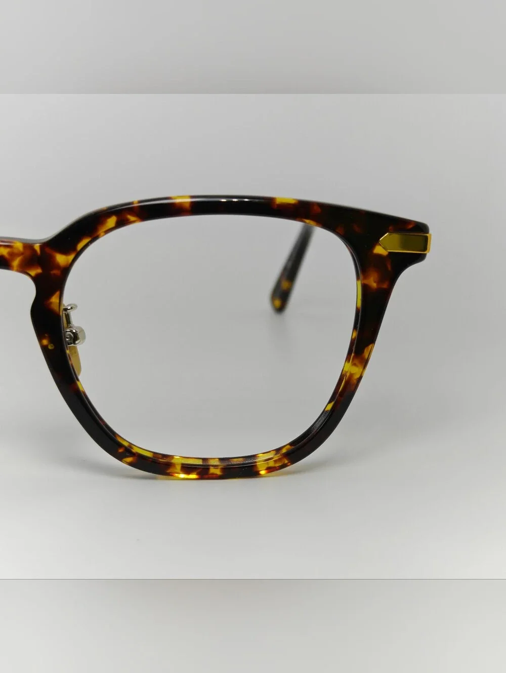 Hayes. Tortoise Shell Round Frame Glasses with Gold Temples.